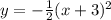 y = - \frac{1}{2} (x + 3) {}^{2}