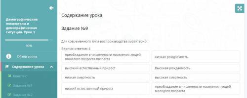 Для современного типа воспроизводства характерно: Верных ответов: 4 преобладание в численности насел