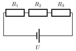 К блоку питания с напряжением U= 70 В включены три резистора R1=20 Ом, R2=40 Ом и R3=10 Ом так, как
