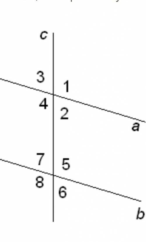 Прямая c пересекает две параллельные прямые a и b . Отметь, которые из углов равны углу 7ПОМАГИТЕ ПО