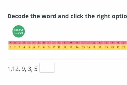Decode the word and click the right option. ​