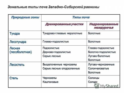 сделать таблицу по теме зональные типы почв​