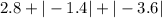 2.8 + | - 1.4| + | - 3.6|