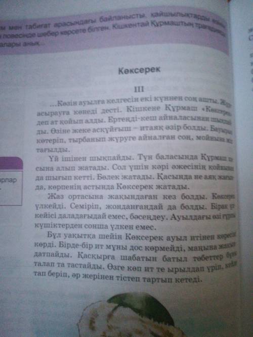 Задание 1. Напишите сводный план7 классКазахская литература