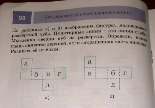 На рисунках а и б изображены фигуры являющиеся влево Куба пунктирная линия это линия сгиба даю 50б​