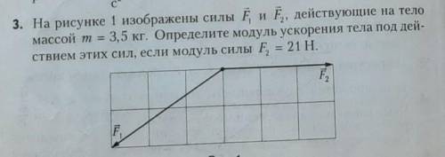 На рисунке изображены силы ф1 и ф2 действующие на тело массой 3.5кг​