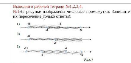 №1На рисунке изображены числовые промежутки. Запишите их пересечение(только ответы):​