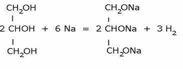 Взаимодействие глицерина с натрием.