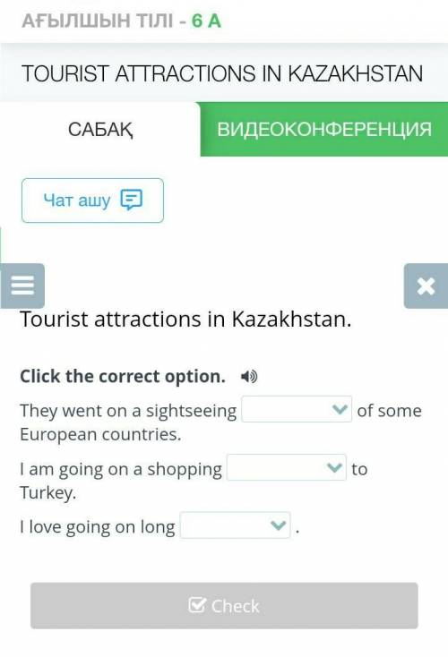 (((Tourist attractions in Kazakhstan. Click the correct option. They went on a sightseeingof some Eu