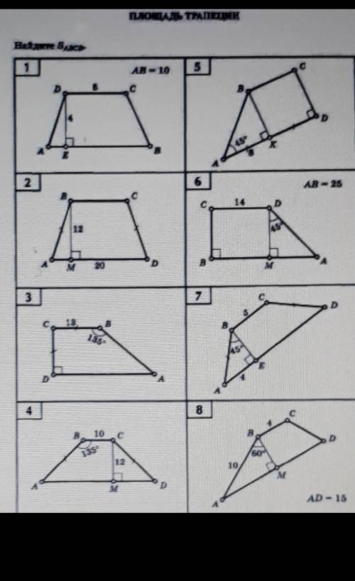 Найдите площадь трапеций​