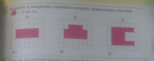 Выразите в квадратных единицах площади закрашенных участков​