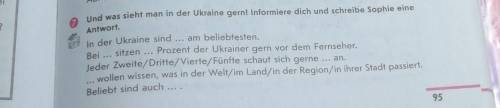 Und was sieht man in der Ukraine gern? Informiere dich und schreibe Sophie eine Antwort. ​