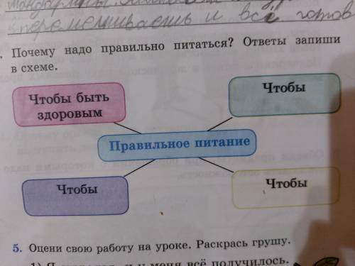 Почему надо правильно питаться? ответы запиши в схеме.