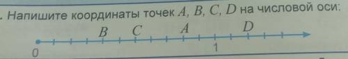 Напишите координаты точек А, В, С, Д на числовой оси​