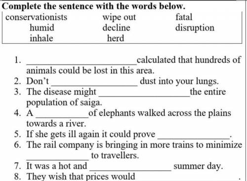 Complete the sentences ​