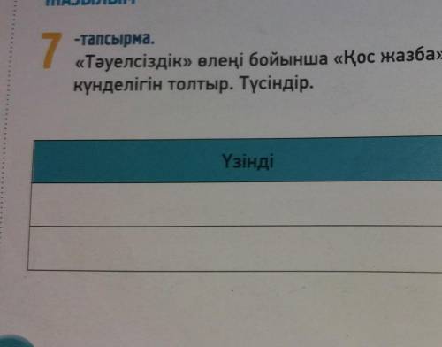 《Тәуекелсідік》 өлеңі бойынша ҚОС ЖАЗБА күнделігін толтыр. Түсіндір.​