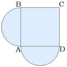 ABCD — квадрат, BC= 18 дм, на сторонах квадрата AB и AD построены полукруги. Вычисли площадь получен