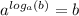 {a}^{ log_{a}(b) } = b \\