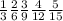 \frac{1}{3} \frac{2}{6} \frac{3}{9} \frac{4}{12} \frac{5}{15}