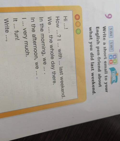 5.W4 5.W7920THINK!Write a short email to yourEnglish pen-friend aboutwhat you did last weekend.OOfam