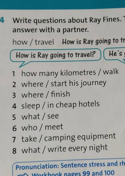 Write questions about Ray Fines. Then ask andanswer with a partner.​