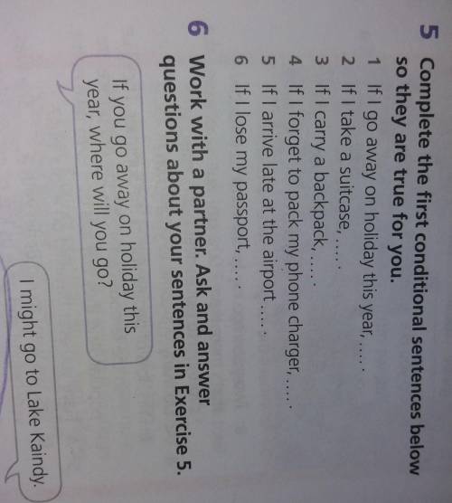 6 Work with a partner. Ask and answer questions about your sentences in Exercise 5.. ex.6 71 ​