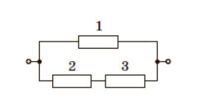 ОТ Ділянка електричного кола складається з трьох однакових резисторів (див. рисунок). Визначте загал