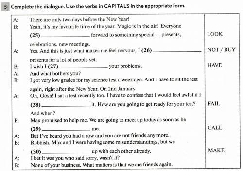 5. Complete the dialogue. Use the verbs in CAPITALS in the appropriate form. A: There are only two d