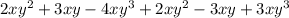 2xy^{2}+3xy-4xy^{3}+2xy^{2}-3xy+3xy^{3}