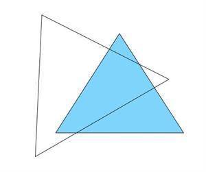 Ученик нарисовал два треугольника так, что они разбивают плоскость на четыре части. Выбери чертёж, г