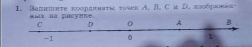 1. Запишите координаты точек A, B, C и D, изображен-ных на рисунке.​