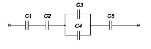 решить задачу Рассчитайте общую емкость цепи если С1 = С2 = ... = С5 = 10 мкФ. Оформить расчеты в ви