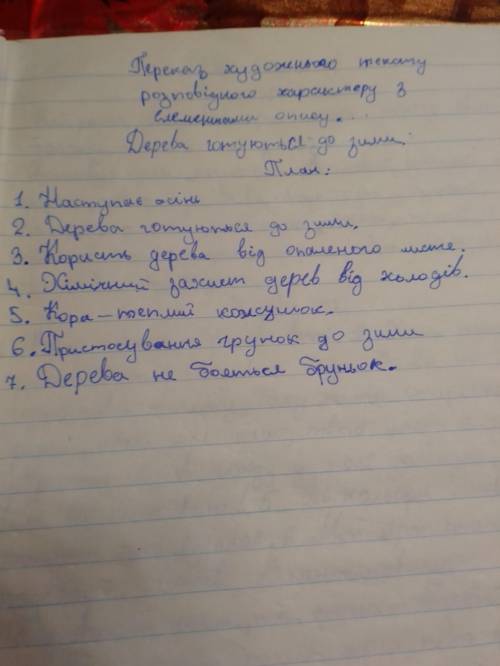 До ть ів (+5 за правильне рішення). текст Дерева готуються до зими по плану.