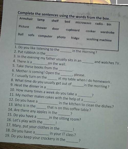 Complete the sentences using the worlds from the box​