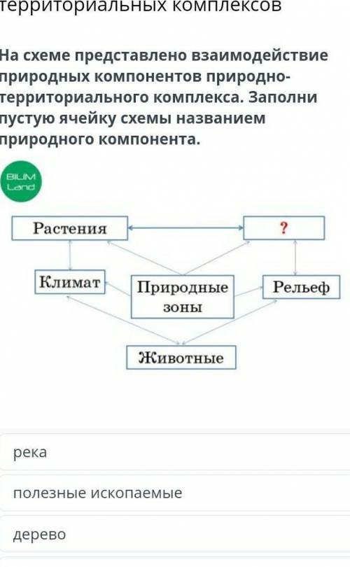 Формирование природно-территориальных комплексов На схеме представлено взаимодействие природных комп