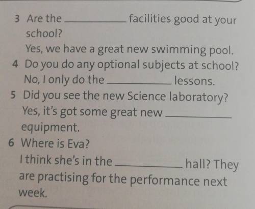 READING I School 2 Complete the dialogues at a school with thewords in the box.