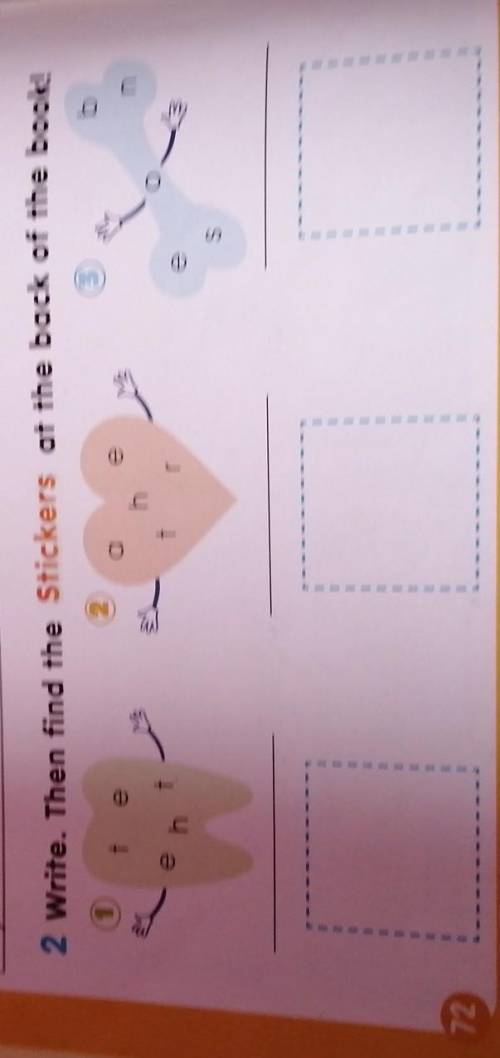 2 Write. Then find the Stickers at the back of the book!​