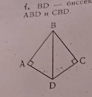 Bd биссектриса угла b.докажите равенство треугольников abd и cbd​