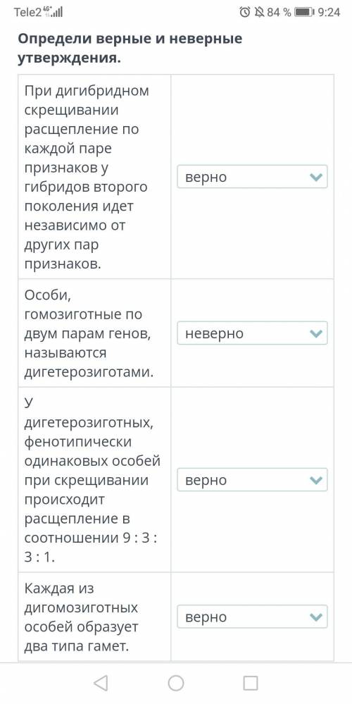 верно неверно биология надо