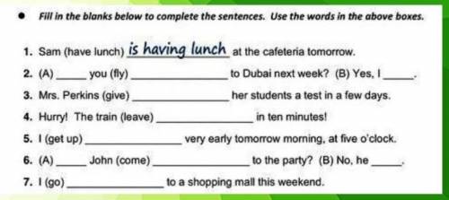 Fill in the blanks below to complete the sentences. Use the words in the above boxes. 1. Sam (have l