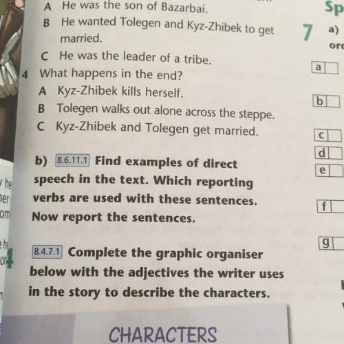 Английский 8 класс б) Find examples of direct speech in the text.Which reporting verbs are used with