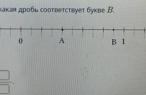 Определи, какая дробь соответствует букве В.​