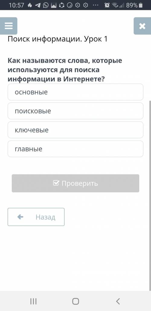 Как называются слова которые изпользуются для поиска информации в Интернете