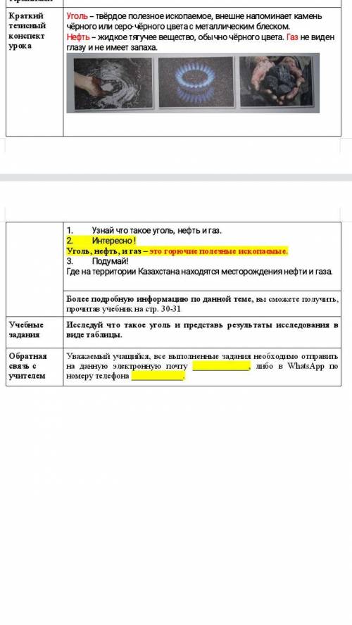 узнай что такое уголь и представь результаты в виде таблицы