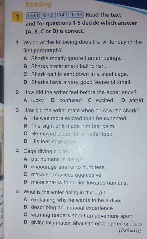1041 1042 1043 1044 Read the text and for questions 1-5 decide which answer(A, B, Cor D) is correct.