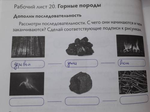 Рассмотри последовательности.С чего они начинаются и чем заканчиваются?Сделай соответствующие подпис