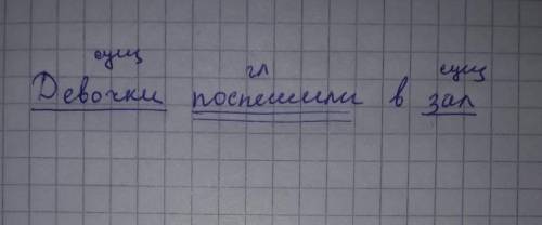 Девочки поспешили в зал. найти и подчеркнуть главные члены предложения 3 класс​