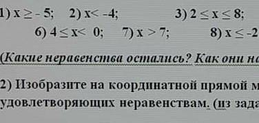 изобразите на координатной примой множества чисел ,неудотварящихся неравенствам(х>-5;х<-4;2<