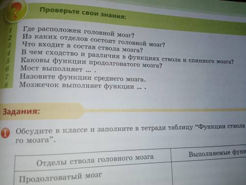 ответьте на вопросы Где расположен головной мозг? Из каких отделов состоит головной мозг? И т.д