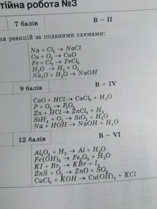 Скласти рівняння рнакцій за подананими схемами